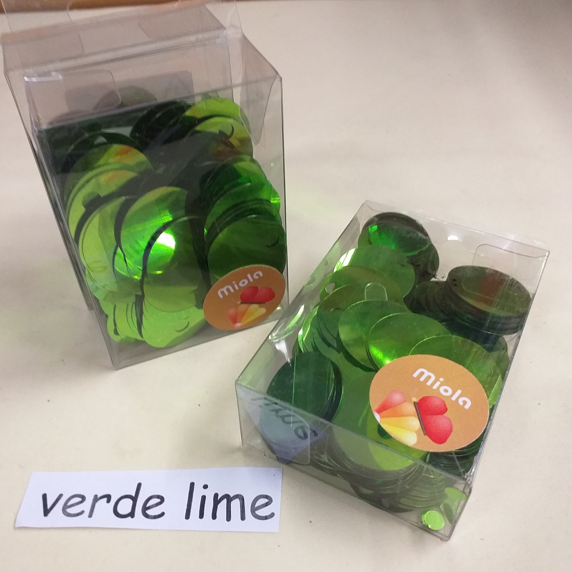 verde lime grandi giganti paillettes da 25 mm foro 5 mm per borse uncinetto pochette di fettuccia thai lycra lurex clutch bags crochet knitting chunky