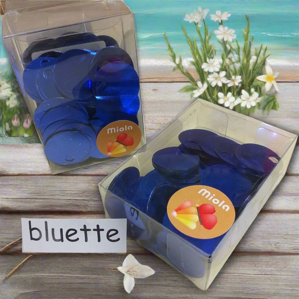 bluette grandi giganti paillettes da 25 mm foro 5 mm per borse uncinetto pochette di fettuccia thai lycra lurex clutch bags crochet knitting chunky