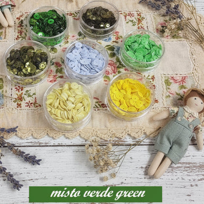 misto colori verde green sequins paillettes lustrini perline ricamo moda abbigliamento uso ricamare costumi sandali borse bijoux di bigiotteria cappelli abiti da sera e teatro cerimonia matrimonio