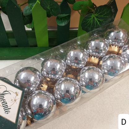 argento piccole 4 cm stock palline plastica assortite sfere da appendere all'albero di Natale per addobbi decorazioni natalizie vetrinistica fuoriporta ghirlande corone avvento