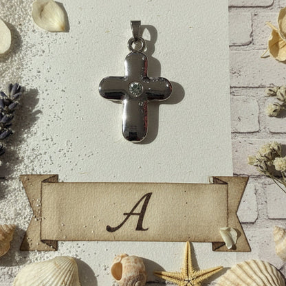 croce ciondoli metallo charms pandora-style per fettuccia tubolare uso creare bomboniere borse bracciali collane bijoux di bigiotteria fai da te con perle di metallo foro grande passante