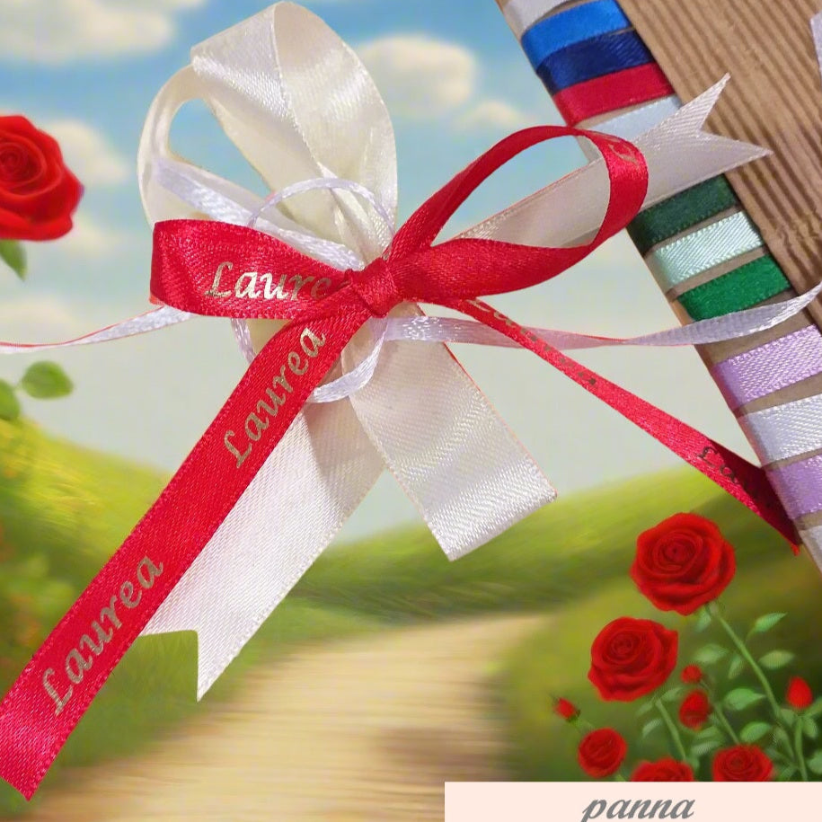 panna scritta laurea coccarda fiocco pronto nastro raso per bomboniere fai da te confezionamento packaging portaconfetti vetrinistica scatole