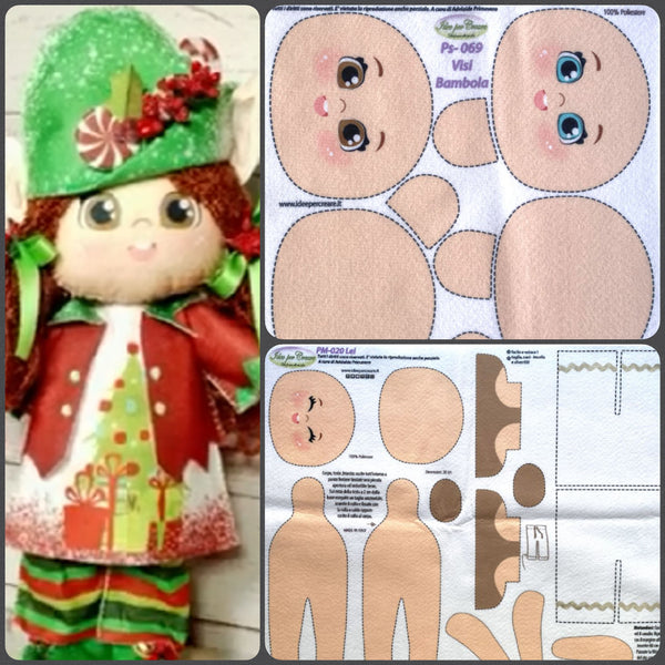 Pannello bambola di pezza pannolenci stampato viso o corpo di tessuto –  hobbyshopbomboniere