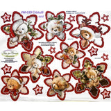 orsi natalizi PM-039 cristalli di ghiaccio pannello pannolenci stampato motivi da ritaglio cucito creativo idee per creare addobbi decorazioni di pezza stoffa tessuto per albero di Natale