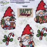 PS-072 happy holidays gnomi idee per creare pannelli pannolenci stampati Natale piccoli 25 x 25 cm disegni soggetti motivi natalizi