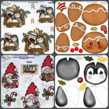 shop vendita online gnomi nordici pinguino gingerbread pan di zenzero biscotti presepe Natale idee per creare pannelli pannolenci stampati piccoli 25 x 25 cm disegni soggetti motivi natalizi