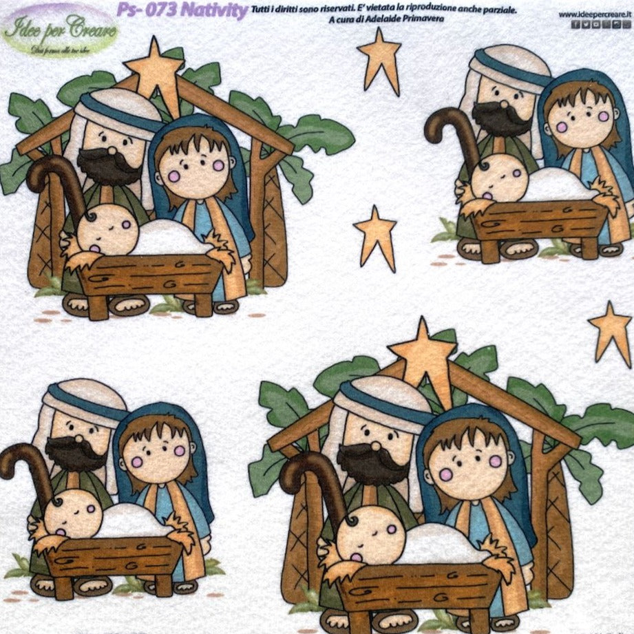 PS-073 nativity natività presepe idee per creare pannelli pannolenci stampati Natale piccoli 25 x 25 cm disegni soggetti motivi natalizi