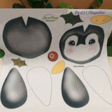 Idee per Creare PS-011 pupazzeria pinguino nordico pannelli pannolenci stampato colorato disegnato natalizio da ritagliare per creare bambole di pupazzi natale vetrinistica