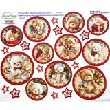 PM-040 medaglioni sfere orsi pannello pannolenci stampato motivi da ritaglio cucito creativo idee per creare addobbi decorazioni di pezza stoffa tessuto per albero di Natale