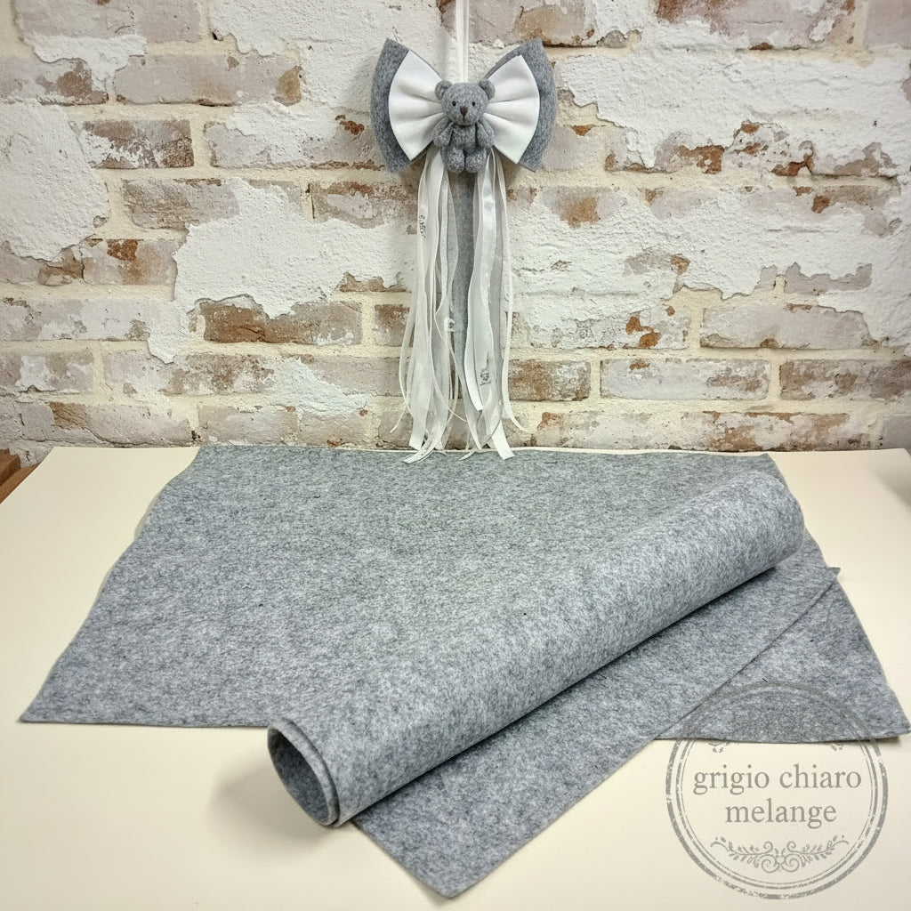 grigio chiaro melange pannolenci sottile feltro per lavoretti creativi cucito bambole natalizi