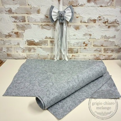 grigio chiaro melange pannolenci sottile feltro per lavoretti creativi cucito bambole natalizi