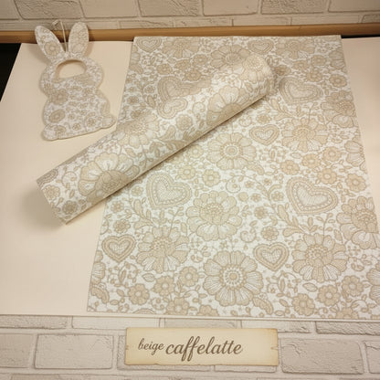 beige caffelatte pannolenci morbido feltro stampato disegnato pizzo shabby fantasia sposi matrimonio per lavoretti fuoriporta fiocchi nascita coccarde addobbi natalizi decorazioni pasquali vetrinistica bomboniere