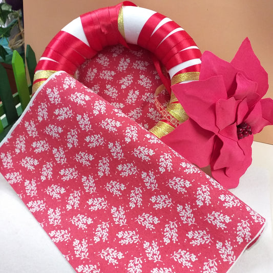 foglio rosso pannolenci stampato fantasia vischio Natale idea stella natalizia fommy gomma crepla su ghirlanda di stoffa pezza feltro morbido
