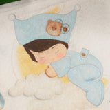 bimbo sulla luna celeste baby e bebè maschietto azzurro fantasia pannello pannolenci stampato uso Idee per Creare fiocco coccarda nascita babyshower