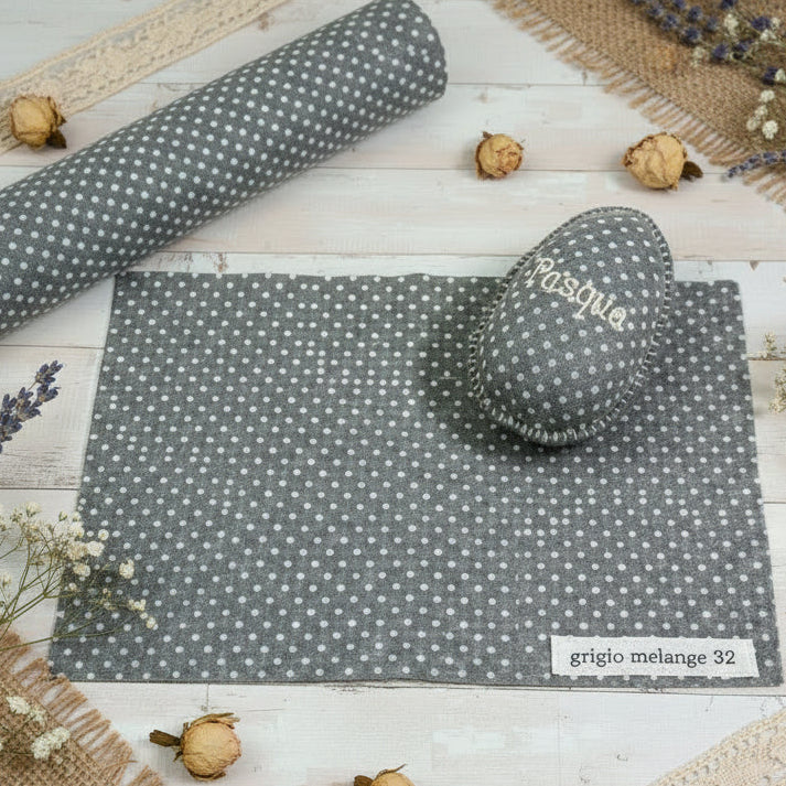 grigio melange 32 foglio feltro colorato pannolenci stampato fantasia pois per lavoretti creativi bambini e Natale hobbistica cucito san valentino addobbi uovo pasqua shabby