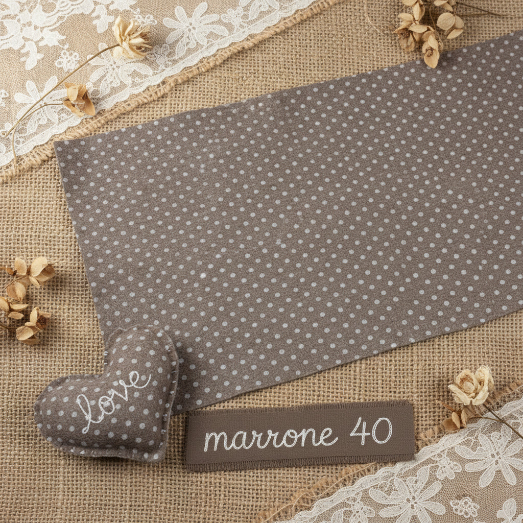 marrone foglio feltro colorato pannolenci stampato fantasia pois per lavoretti creativi bambini e Natale hobbistica cucito cuoricini love san valentino addobbi pasqua shabby