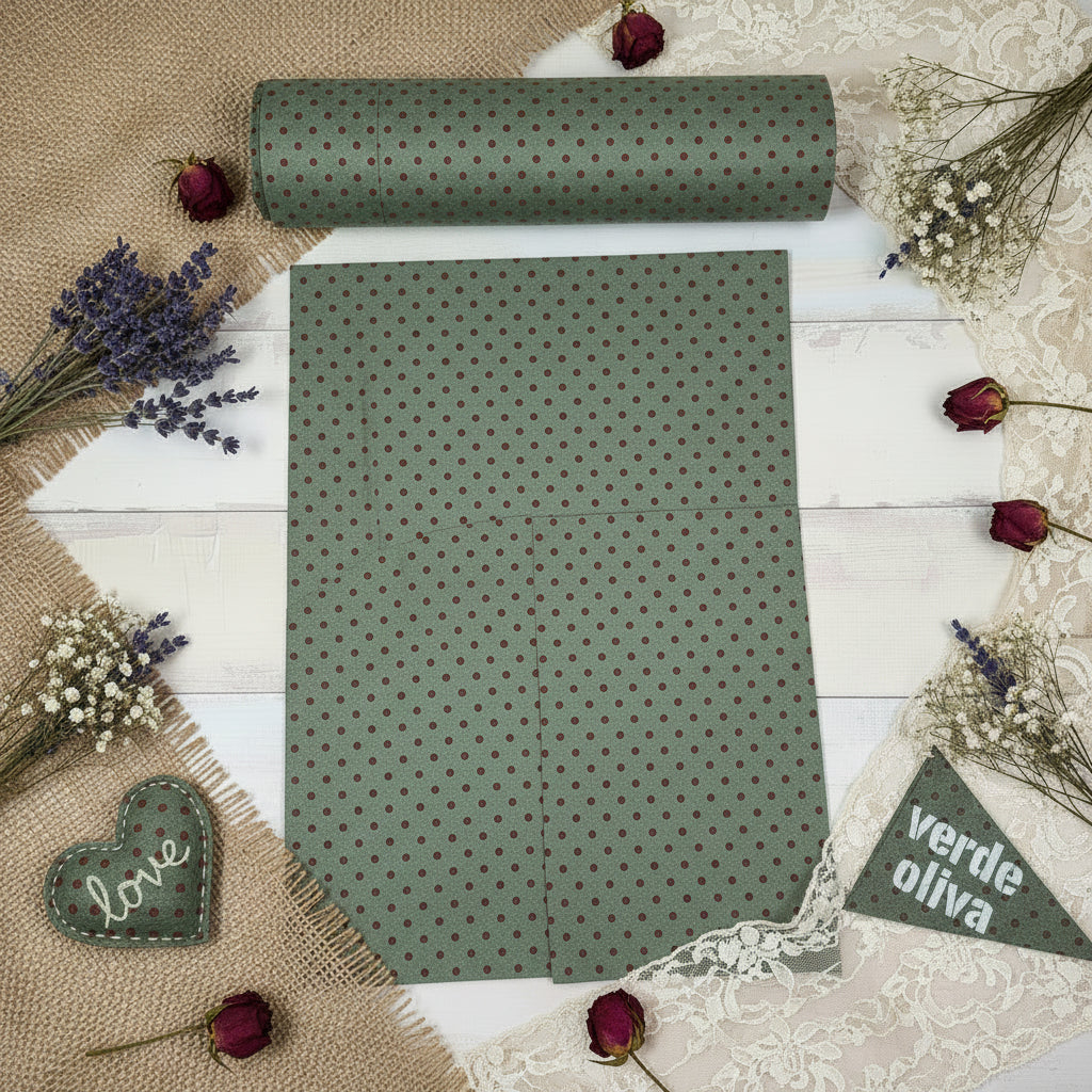 verde oliva colori tessuto feltro pannolenci stampato pois disegnato fantasia morbido ad uso per fai da te lavoretti creativi angeli gnomi fate angioletti albero di Natale decorazioni addobbi pasquali cuore love ricamato