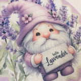 hello lavender figura pannello kit fai da te gnomi lavanda idee per creare pannolenci stampato pasquale elfetti rametti fiori lilla scritta per decorazioni addobbi