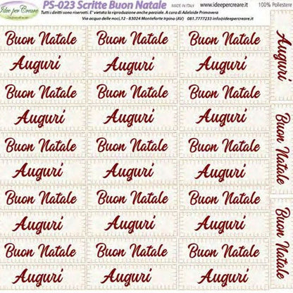 PS-023 scritte buon natale e auguri idee per creare pannelli pannolenci stampati piccoli 25 x 25 cm disegni soggetti motivi natalizi