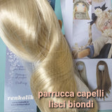 lisci biondi parrucche capelli sintetici accessori dolls fai da te Renkalik bambole pigotte di stoffa pezza velluto