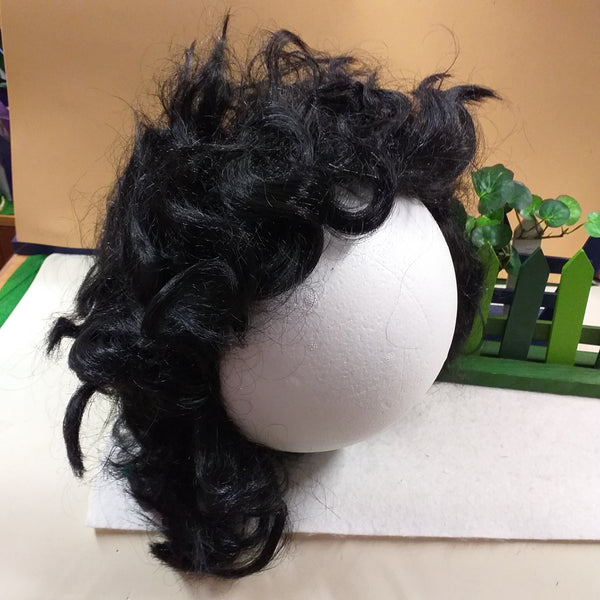 colore nero capelli parrucca carnevale uomo donna per accessori costume acconciatura sintetica