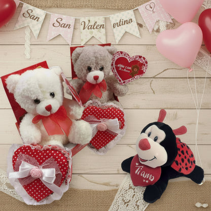 Peluche San Valentino pupazzetti per lui lei, orso, coccinella