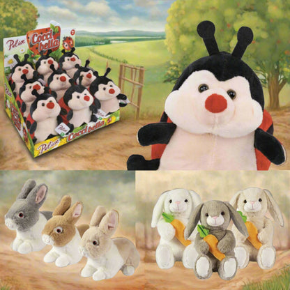shop vetrina confezione regalo San Valentino 14 febbraio festa degli innamorati pupazzo bambola coccinella leprotti conigli peluche 