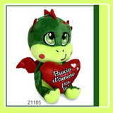 draghetto verde con cuscino rosso scritte pupazzi peluche San Valentino 14 febbraio idee regalo lui lei pupazzetti