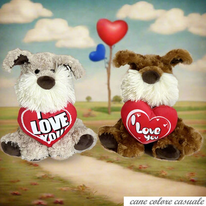 i love you cane colore casuale portafortuna pupazzi peluche San Valentino 14 febbraio idee regalo lui lei pupazzetti
