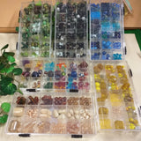 Negozio vendita on-line perle di vetro per collane bracciali colori misti perline fai da te bigiotteria creazione gioielli e Bijoux kit materiali assortiti in cofanetti organizer con scomparti piccole grandi