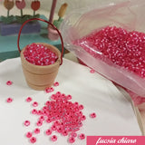 fucsia chiaro perline rocailles di vetro boemia glass beads perle 9/0 2.5 mm uso fai da te fiori piante bonsai alberi