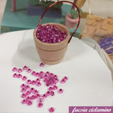 fucsia ciclamino perline rocailles di vetro boemia glass beads perle 9/0 2.5 mm uso fai da te fiori piante bonsai alberi