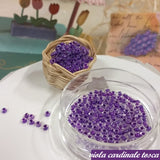 viola cardinale tosca perline rocailles di vetro trasparente colorate internamente boemia glass beads colored perle 9/0 2.5 mm uso fai da te fiori piante bonsai alberi