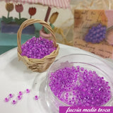 fucsia medio tosca perline rocailles di vetro trasparente boemia glass beads perle 9/0 2.5 mm uso fai da te fiori piante bonsai alberi