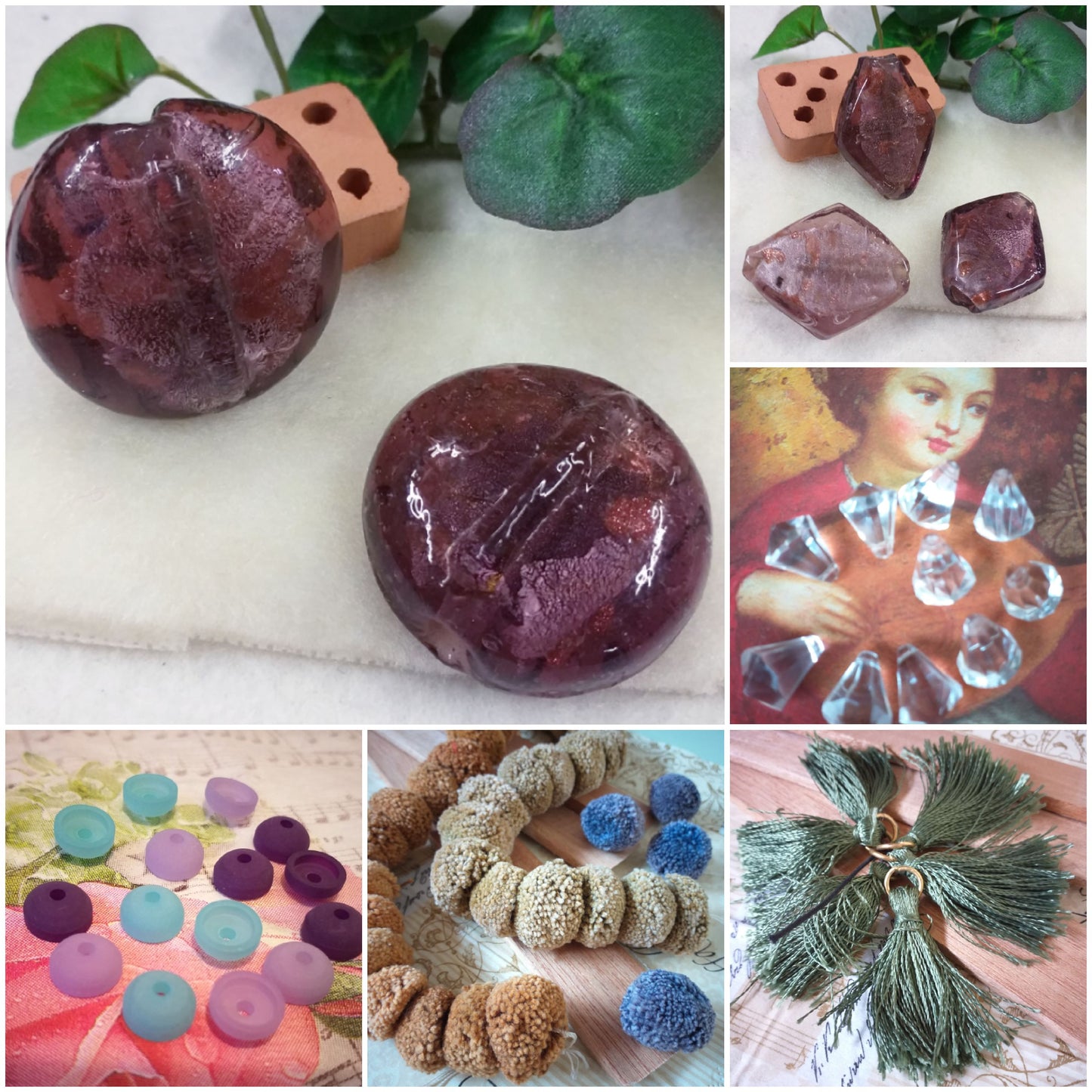 shop negozio di vendita online pompon gocce perle piastre pendenti forma rombo nappine palline di pompon accessori creare ciondoli collane orecchini pendenti