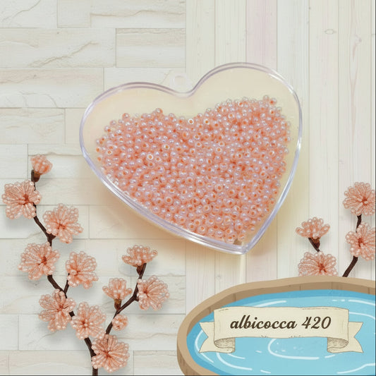 albicocca 420 2,5 mm 9.0 colore conteria rocailles beads veneziane perline vetro perlato perle fai da te bijoux fiori venezia piante alberi bonsai bigiotteria ramo fiore di pesco