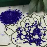 colore blu 460 rocailles perline vetro conteria tosca trasparenti hobby creativi bijoux fiori ricamo bamboline di perle pasquali veneziane