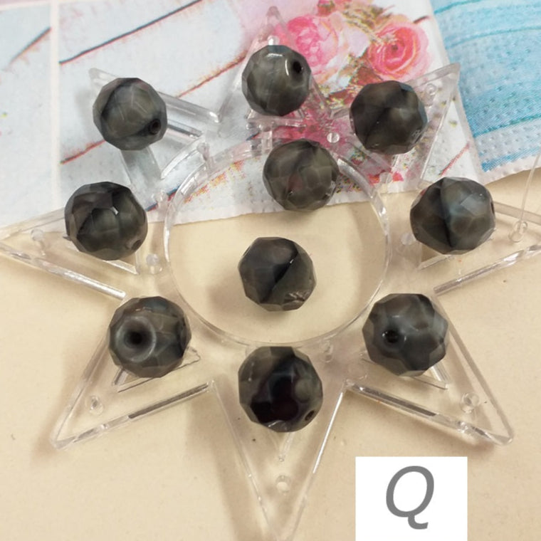 grigio lavagna lotto offerta Q perle cristalli di vetro bigiotteria fai da te collane e bracciali dell'amicizia di perline 12 mm