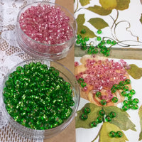 verde smeraldo rosa antico rocailles perline grandi 3 mm 8.0 per gioielli bijoux di bigiotteria e ricamo