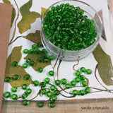 verde smeraldo rocailles perline grandi 3 mm 8.0 per gioielli bijoux di bigiotteria e ricamo
