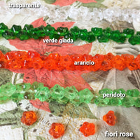 4 colori forma fiorellini perline rose trasparente verde giada peridoto arancio perle a lume stile veneziano fiori con foro fai da te gioielli bijoux bigiotteria e bomboniere
