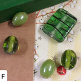 olive e piastra colore verde bamboo lotto F offerta perle vetrina perline di vetro particolari originali veneziane-style per bijoux fai da te gioielli di bigiotteria