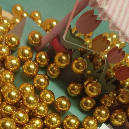 6 mm Stafil hobby perline dorate cerate di plastica metallizzate oro con foro fai da te gioielli decorazioni vestiti rotonde sintetiche piccole per collane uso lavoretti bigiotteria perle bomboniere 50 anni di matrimonio anniversario nozze