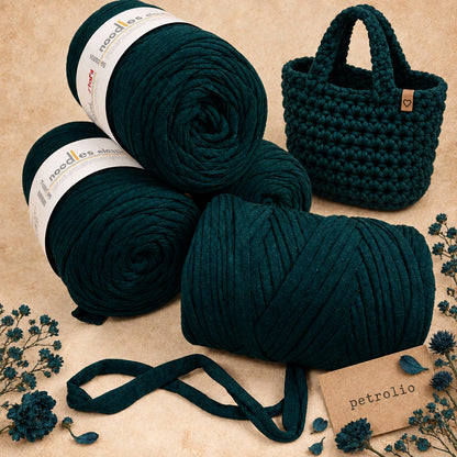colore petrolio fettuccia borse uncinetto Noodles Stafil cotone con licra modello elastix
