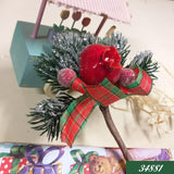 Bacche rosse innevate melograno pino innevato nastro scozzese frutta artificiale decorazioni Natale vetrine casa bricolage bomboniere hobby creativi fai da te uso addobbi arts crafts materiali hobbistica chiudipacco regalo natalizio packaging vetrinistica