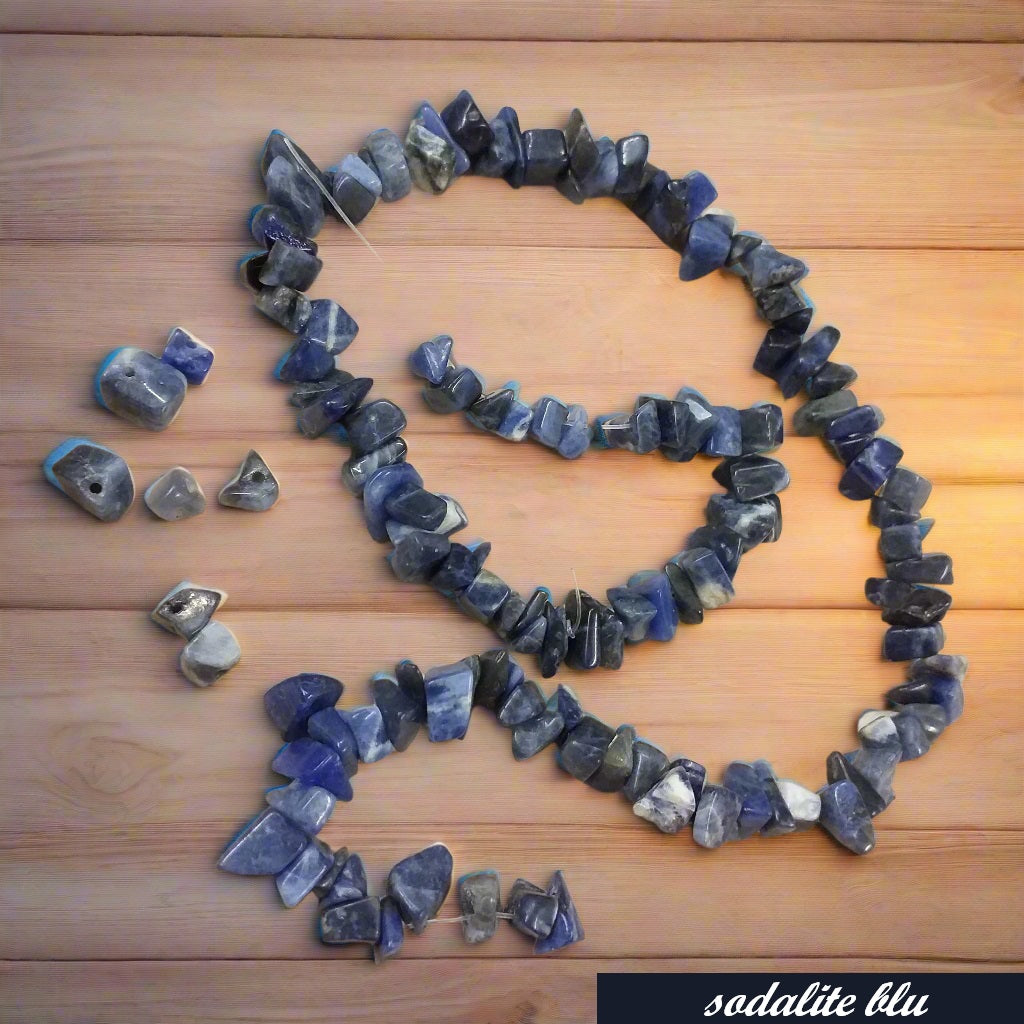sodalite blu filo di pietre dure e semi-preziose fili chips frammenti schegge scaglie pietruzze per collane bigiotteria bijoux di perline e bracciali