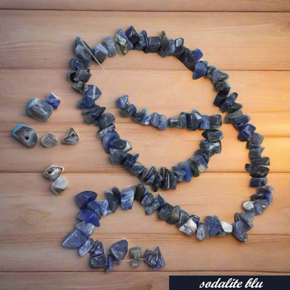 sodalite blu filo di pietre dure e semi-preziose fili chips frammenti schegge scaglie pietruzze per collane bigiotteria bijoux di perline e bracciali