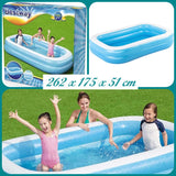 piscina rettangolare gonfiabile media 262 cm per famiglia e bambini uso giardino spiaggia campeggio cortile balcone terrazzo