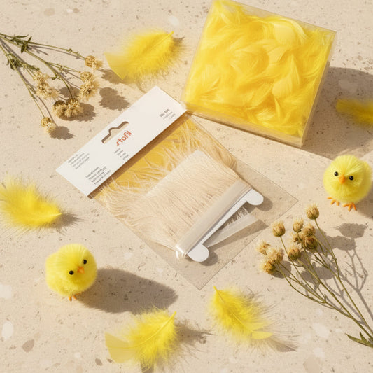 piume panna e gialle decorative per lavoretti pasquali bambini addobbi vasi ghirlande fuoriporta decorazioni applicazioni