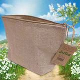 grande sacchetto con cerniera bustina pochette juta per borsa uncinetto da rivestire con filato cotone granny mattonelle o personalizzare scritte ricamo stampato applicazioni frange rafia